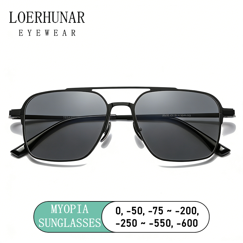 Sunglasses Aviator Polarized - Kacamata Miopia Titanium Murni Ultra-ringan dengan