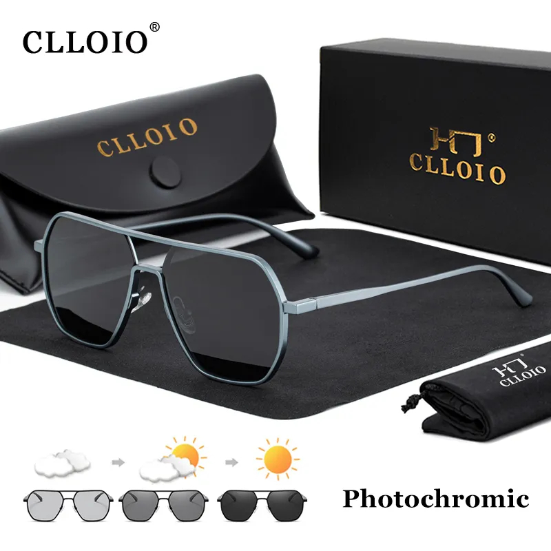 Sunglasses Aviator Polarized - CLLOIO Kacamata Hitam Fotochromic Aluminium Fashion