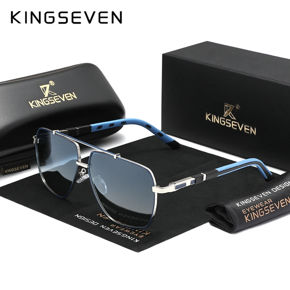 Sunglasses Aviator Polarized - KINGSEVEN Kacamata Hitam Mewah Baru Pria