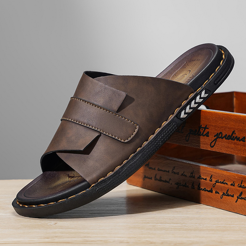Sandal Kulit Klasik Musim Pana - Flip Flop Leather Men ulasan dan harga