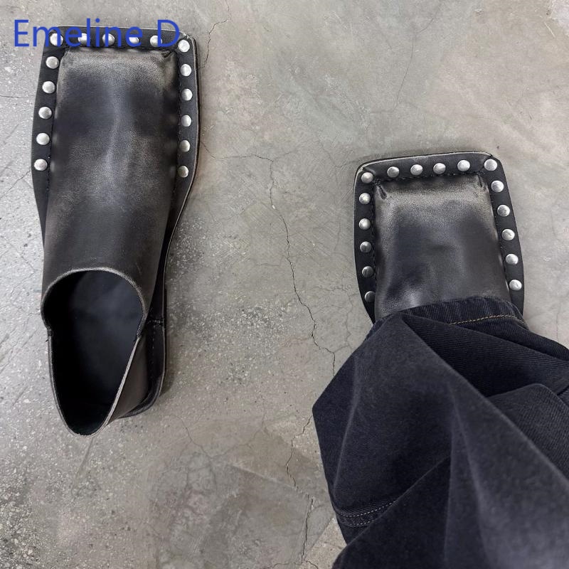 Sandal Mule Unisex Berujung Pe - Flip Flop Leather Men ulasan dan harga