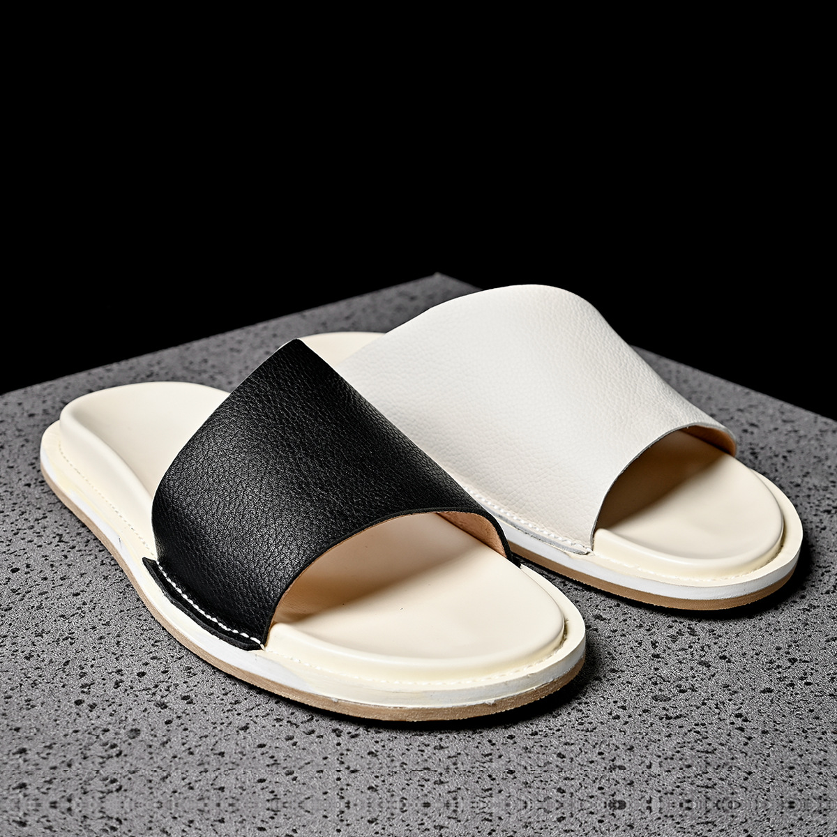 Sandal Kulit Asli Pria Lembut  - Flip Flop Leather Men ulasan dan harga