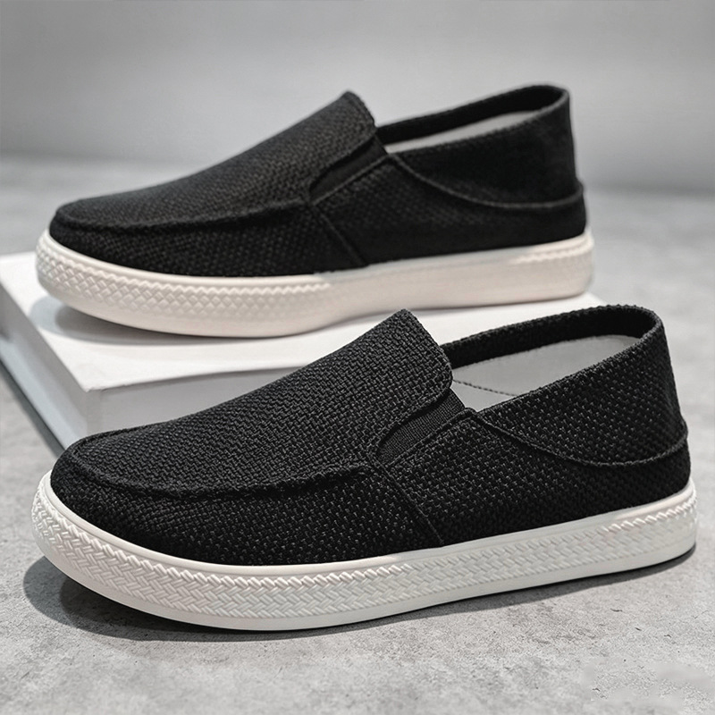 Sepatu Loafer Pria Bahan Linen - Espadrille Slip On ulasan dan harga