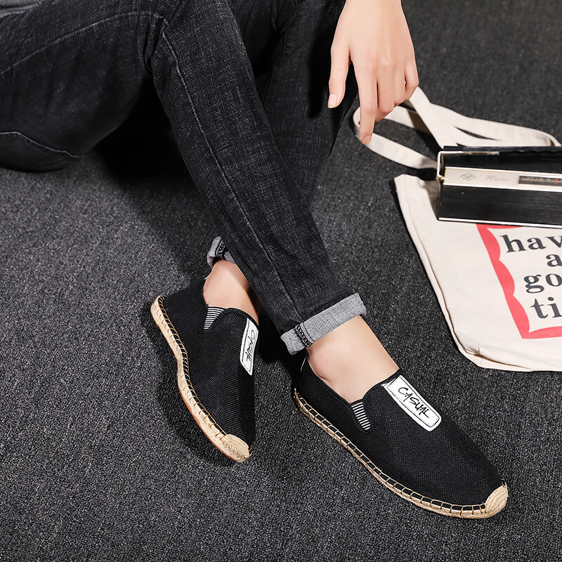 Sepatu Kasual Pria Linen, Loaf - Espadrille Slip On ulasan dan harga